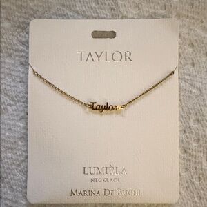 Taylor Gold Script Name Necklace - Taylor by Marina De Buchi